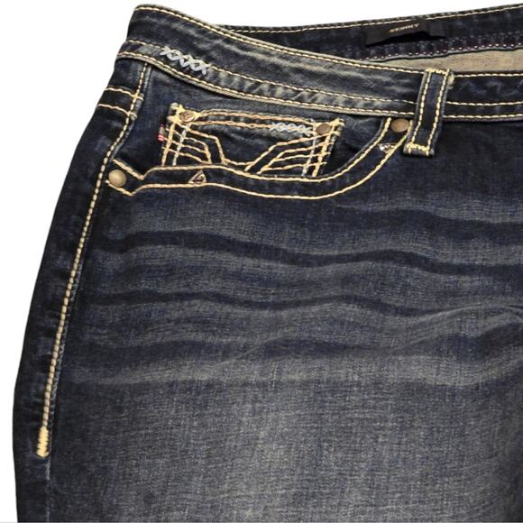 Vigoss Heritage Fit Stretch Rolled Hem Bling Pocket Jeans Plus Size‎ 24 - Picture 7 of 15